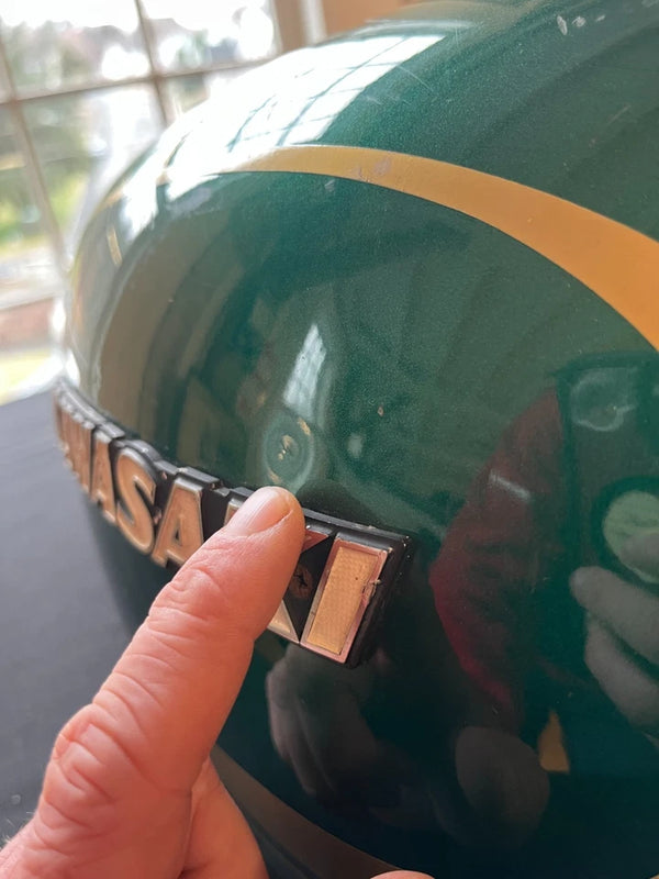 1978 Kawasaki KZ 1000 OEM Fuel Tank- Green with Gold Pinstripes