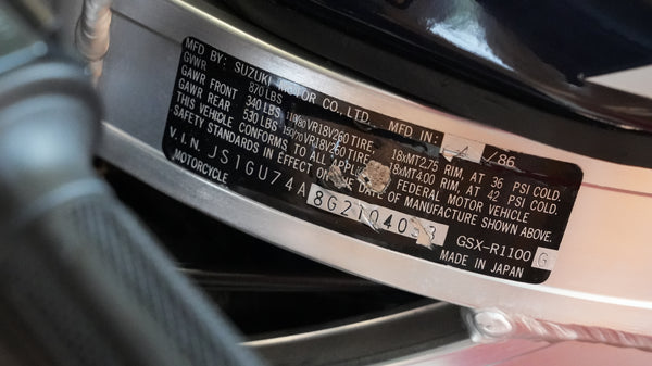 1986 Suzuki GSX-R 1100
